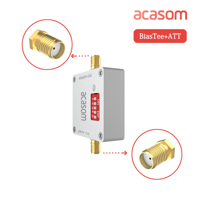 Atenuador de RF digital ajustable 0-4Ghz 1-16dB Ocho tees de sesgo de ganancia con fuente de alimentación